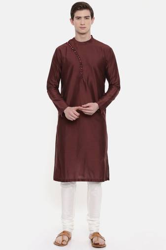 Mayank Modi Brown Silk Kurta Set