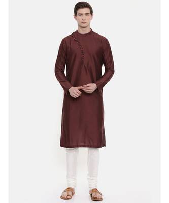 Mayank Modi Brown Silk Kurta Set 1