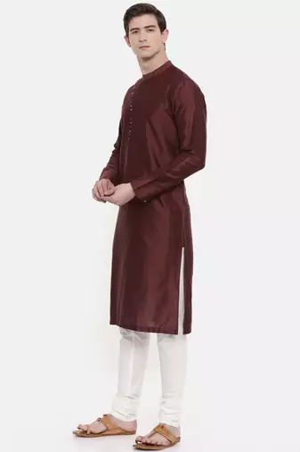 Mayank Modi Brown Silk Kurta Set