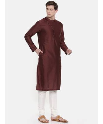 Mayank Modi Brown Silk Kurta Set 4