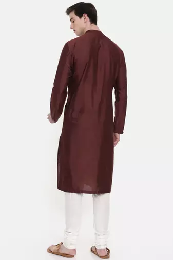Mayank Modi Brown Silk Kurta Set