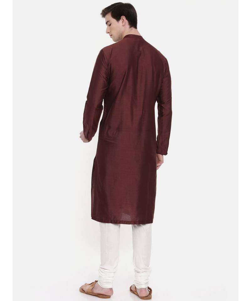 Mayank Modi Brown Silk Kurta Set