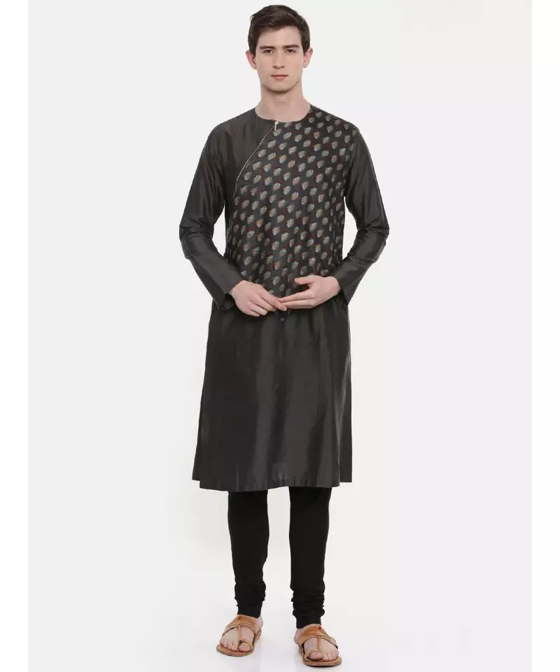 Mayank Modi Printed Zipper Kurta Set