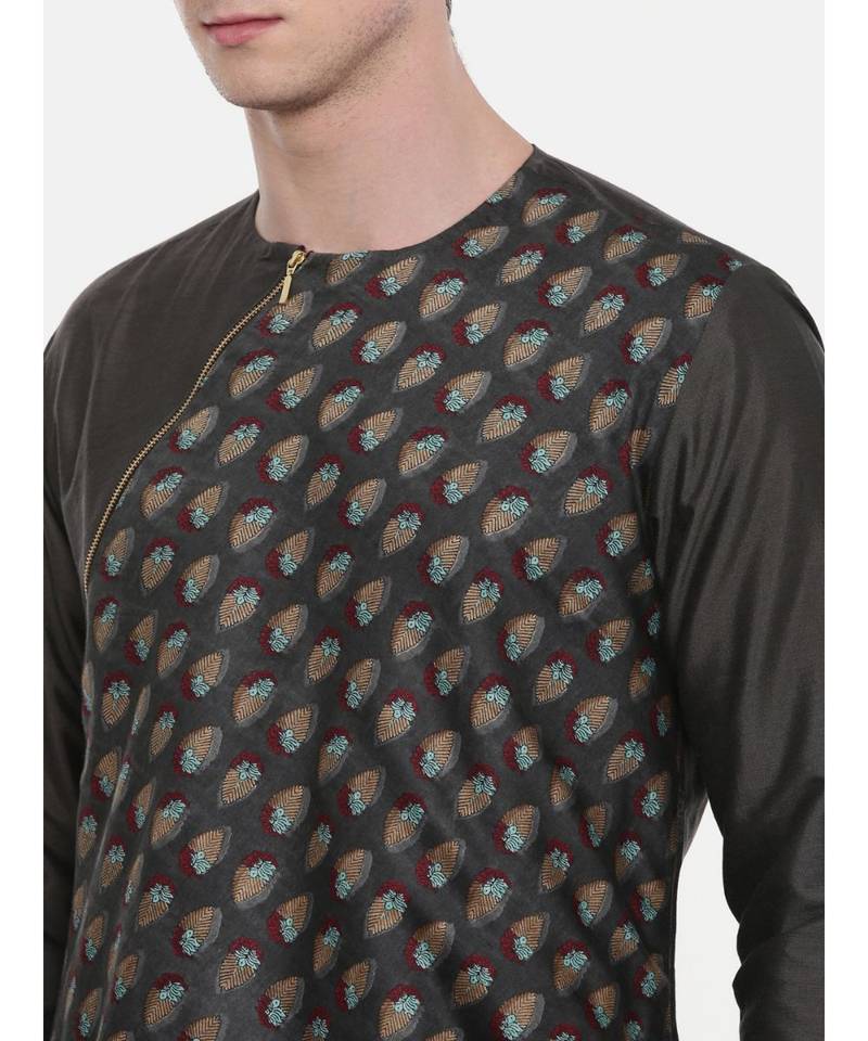 Mayank Modi Printed Zipper Kurta Set