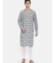 Mayank Modi Aqua Blue Printed Kurta Set