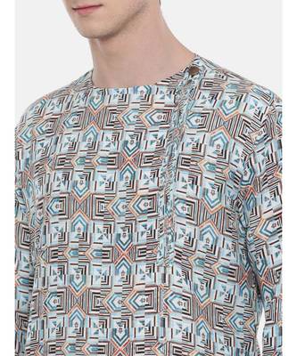Mayank Modi Aqua Blue Printed Kurta Set 3