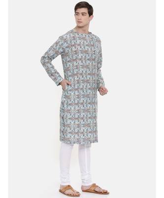 Mayank Modi Aqua Blue Printed Kurta Set 5