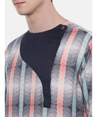 Mayank Modi Geometric Printed Linen Kurta Set 3