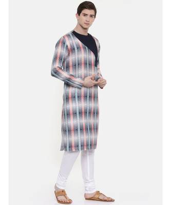 Mayank Modi Geometric Printed Linen Kurta Set 5