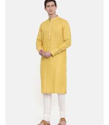 Mayank Modi Yellow Linen Kurta Set