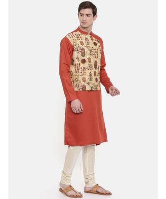 Mayank Modi Orange Printed Kurta Set 4
