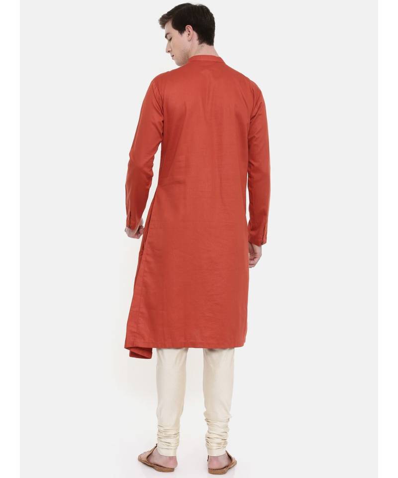 Mayank Modi Orange Printed Kurta Set