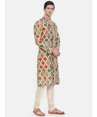 Mayank Modi Chanderi Geometric Printed Kurta Set 4