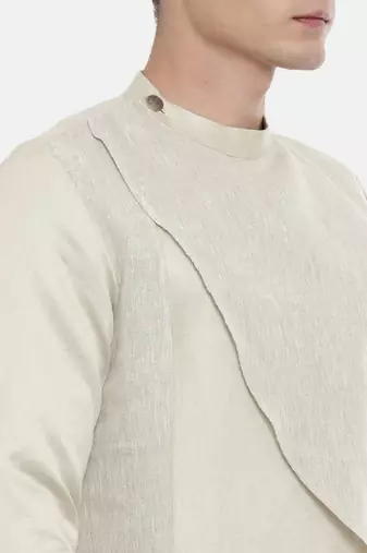 Mayank Modi Linen Shimmer detail Kurta