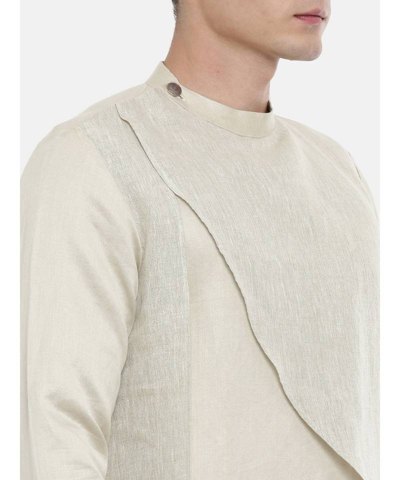 Mayank Modi Linen Shimmer detail Kurta