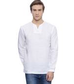 Mayank Modi White Linen Short Kurta