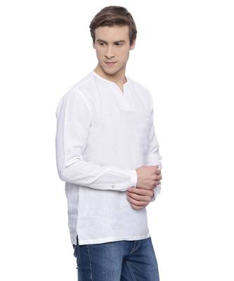Mayank Modi White Linen Short Kurta 3