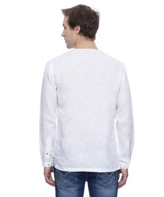 Mayank Modi White Linen Short Kurta 4