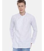 Mayank Modi Linen Pintstripes Short Kurta