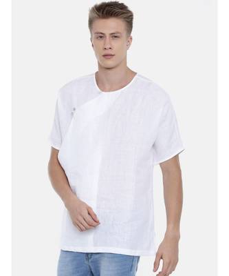 Mayank Modi Linen White Short Kurta 1