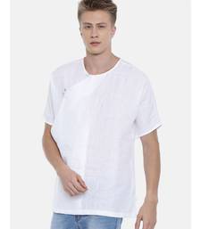 Mayank Modi Linen White Short Kurta