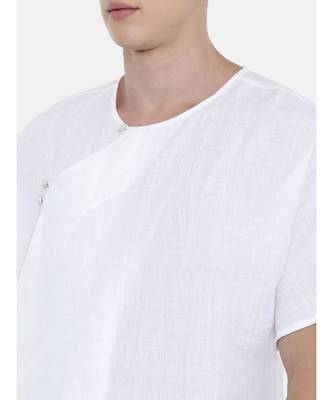 Mayank Modi Linen White Short Kurta 2