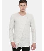 Mayank Modi Beige Chex Clasic Cut Linen Kurta