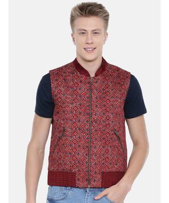 Mayank Modi Printed Zipper Bomber Jacket 1