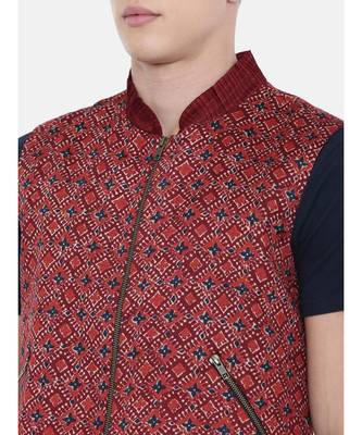 Mayank Modi Printed Zipper Bomber Jacket 2