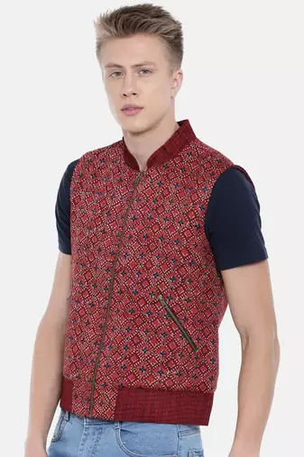 Mayank Modi Printed Zipper Bomber Jacket