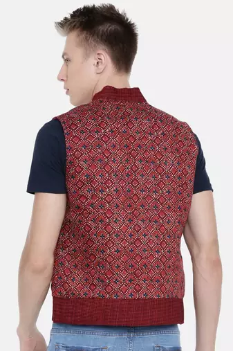 Mayank Modi Printed Zipper Bomber Jacket