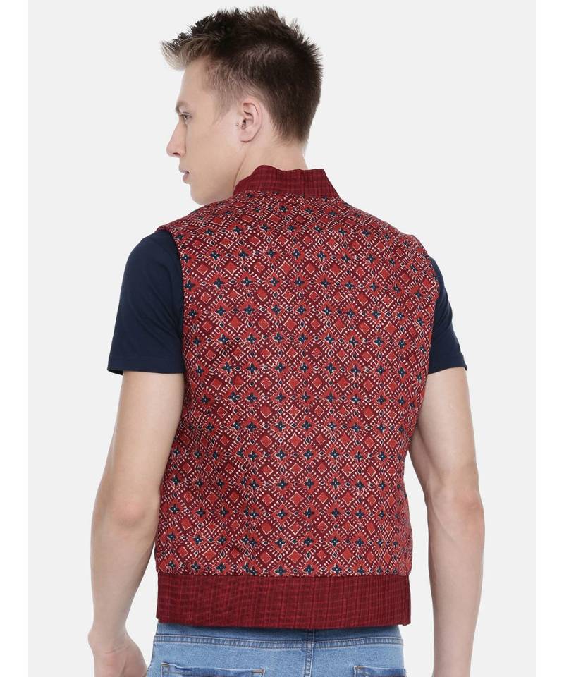 Mayank Modi Printed Zipper Bomber Jacket