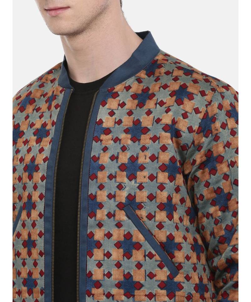 Mayank Modi Indian Print Bomber Jacket