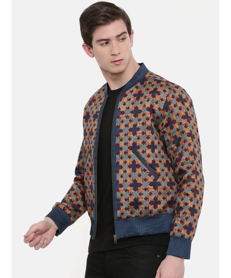 Mayank Modi Indian Print Bomber Jacket