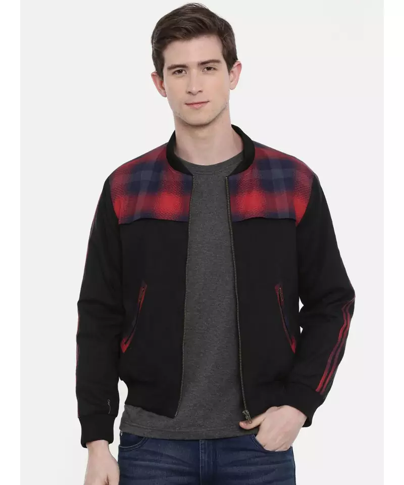 Mayank Modi Retro Chex Bomber Jacket