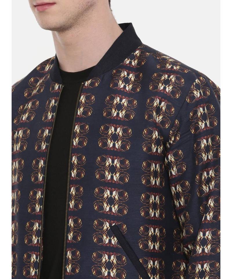 Mayank Modi Classic Linen  Bomber Jacket