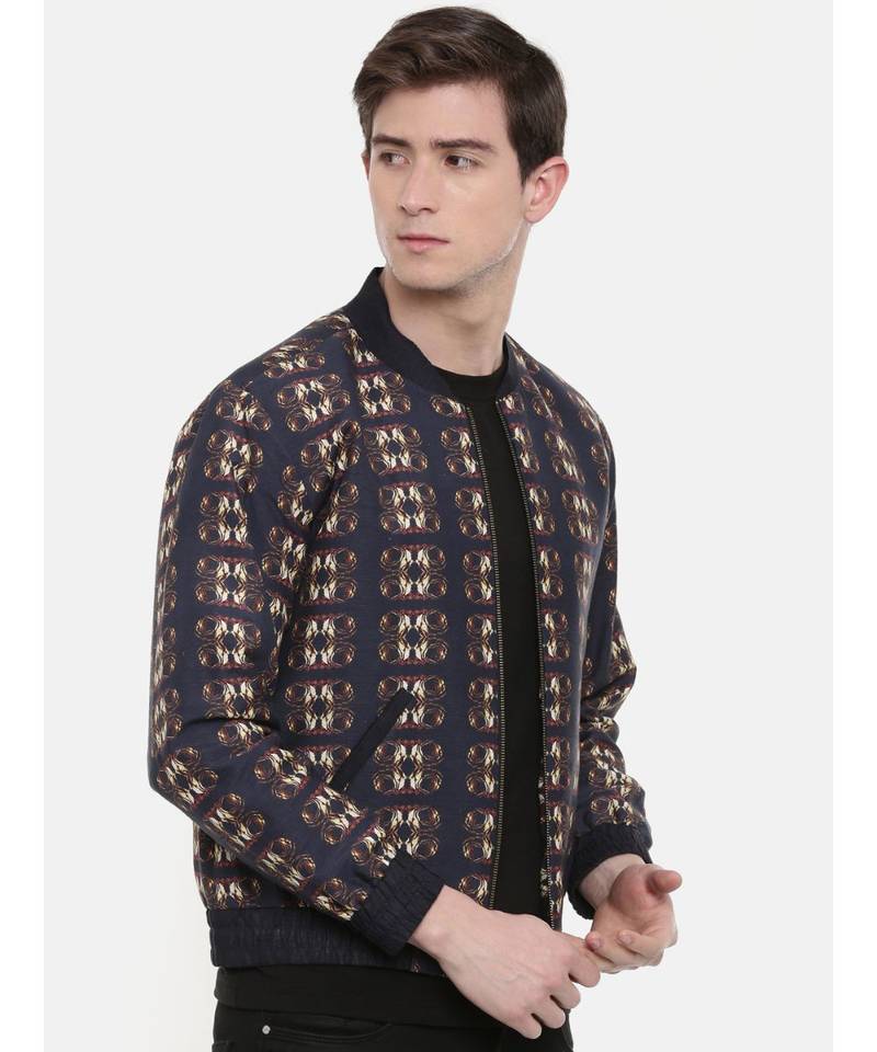 Mayank Modi Classic Linen  Bomber Jacket