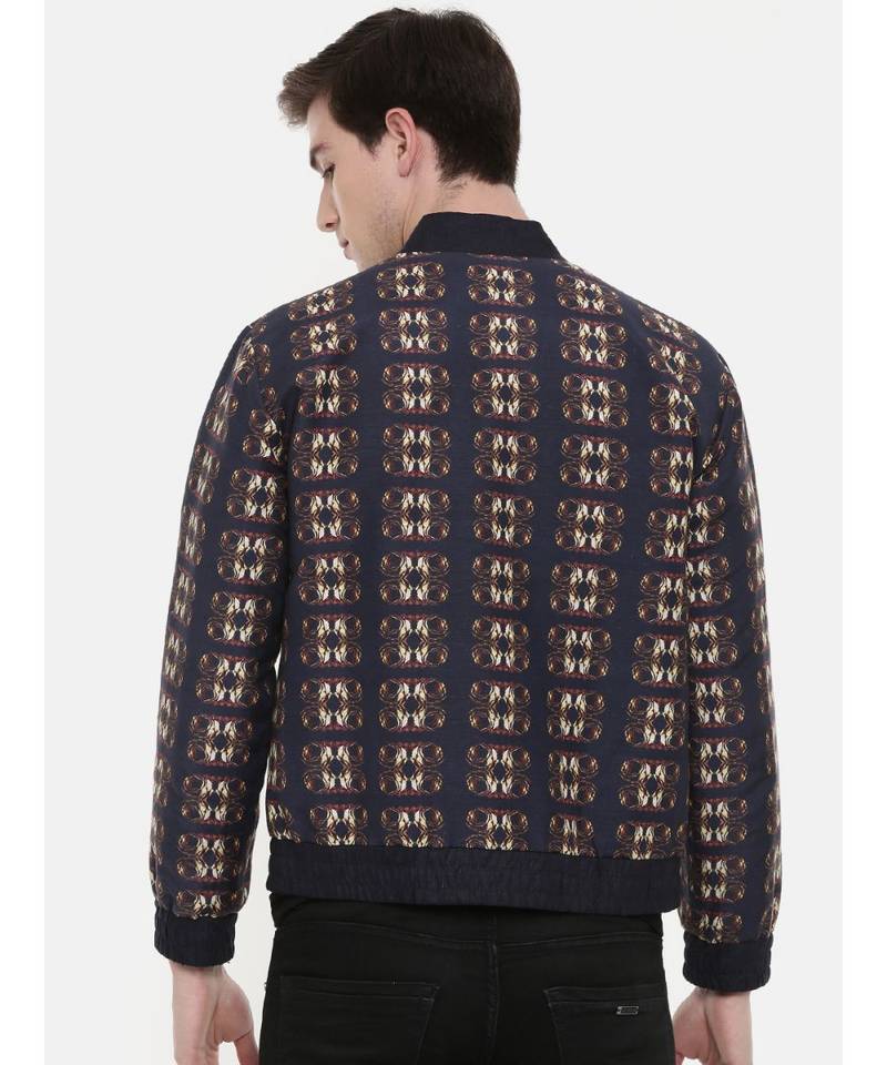 Mayank Modi Classic Linen  Bomber Jacket