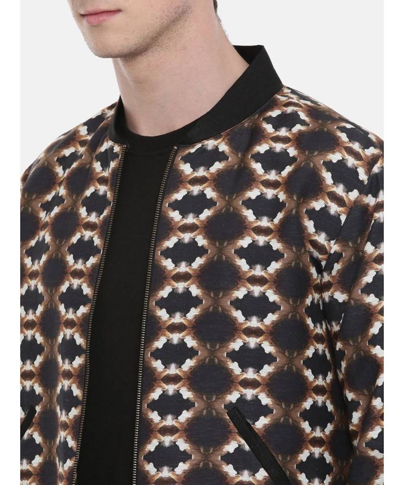 Mayank Modi Retro Linen  Bomber Jacket