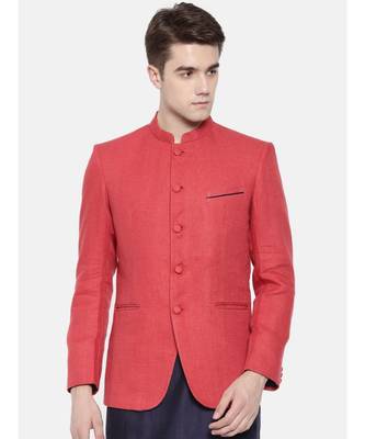 Mayank Modi Linen Jaquard Classic Bandhgala 1