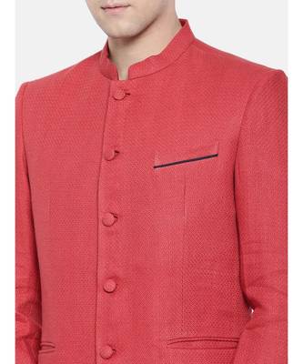 Mayank Modi Linen Jaquard Classic Bandhgala 2