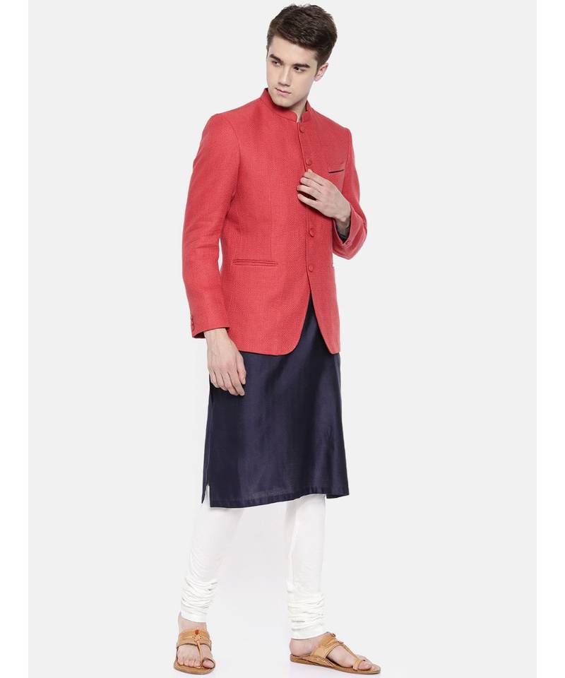 Mayank Modi Linen Jaquard Classic Bandhgala