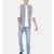 Mayank Modi Classic Grey Short Linen Open Jacket