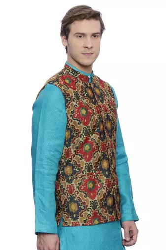 Mayank Modi Printed Chanderi Modi Jacket