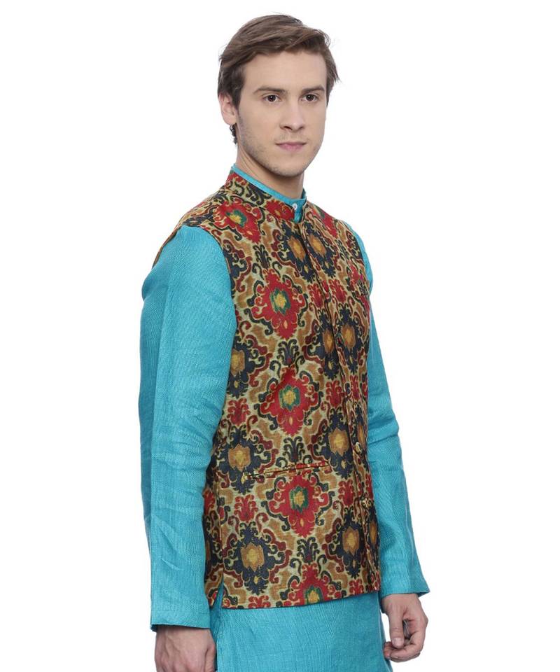 Mayank Modi Printed Chanderi Modi Jacket