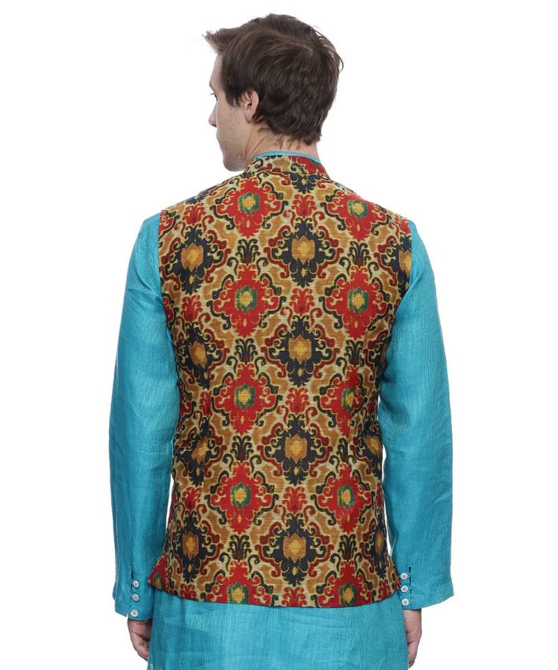 Mayank Modi Printed Chanderi Modi Jacket
