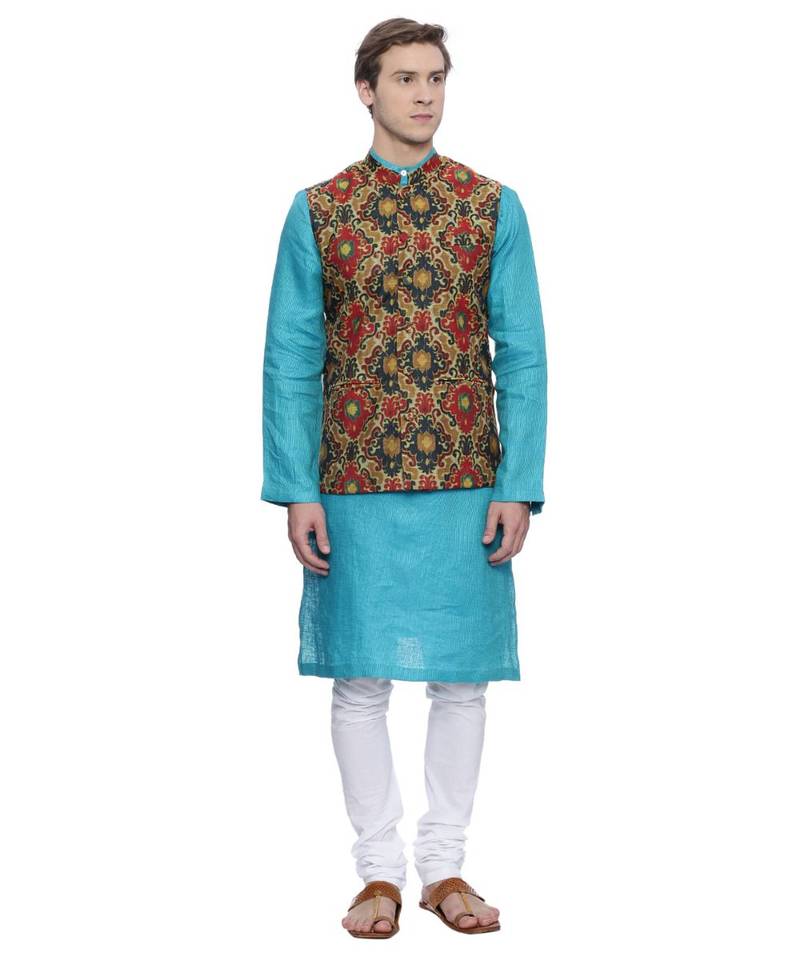 Mayank Modi Printed Chanderi Modi Jacket