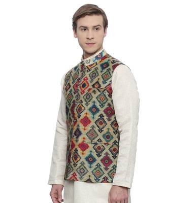 Mayank Modi Printed Chanderi Modi Jacket 2