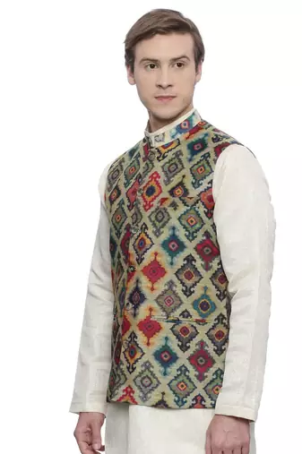 Mayank Modi Printed Chanderi Modi Jacket