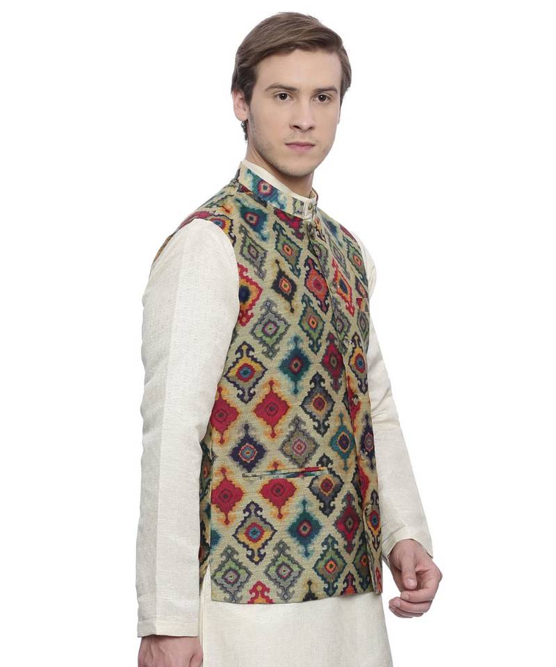 Mayank Modi Printed Chanderi Modi Jacket